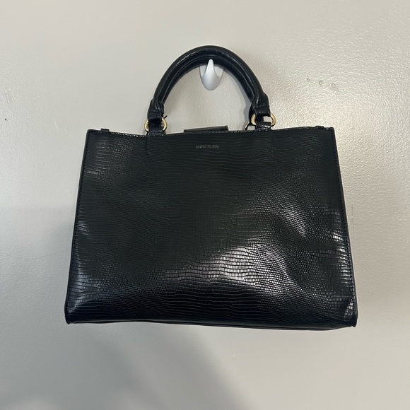 Anne Klein Textured Black Satchel - Picture 1 of 4